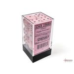 CHX 25664 Opaque 16mm d6 Pastel Pink/black Dice Block (12 dice)