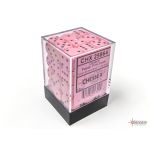 CHX 25864 Opaque 12mm d6 Pastel Pink/black Dice Block (36 dice)