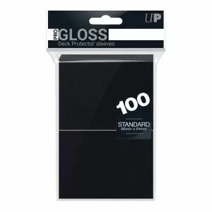 Ultra Pro: UP82691 PRO-Gloss 100ct Standard Deck Protector sleeves: Black