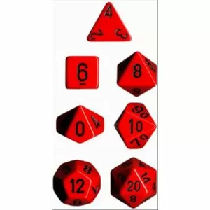 CHX 25414 Opaque Polyhedral Red/black 7-Die Set