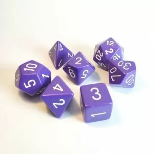 CHX 25407 Opaque Polyhedral Purple/white 7-Die Set