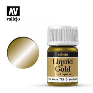 Vallejo Model Colour - Metallic Liquid Green Gold (Alcohol Base) 35 ml Old Formulation